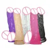 Clear TPE dildo with realistic veins and flexible shaft for pleasure play